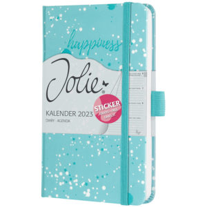 JOLIE Calendrier A6 2023 J3302 blue Happy, 2P/1S