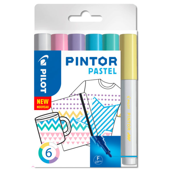 PILOT Marker Set Pintor F 1.0mm 6 couleurs pastel