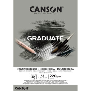 CANSON Graduate Mixed Media A5 400110370 20 flles, gris, 220g