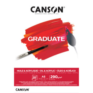 CANSON Graduate l'huile/acryl A5 20 flles, blance, 290g