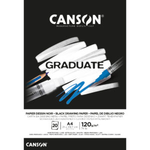 CANSON Graduate papier à dessin A4 400110385 20 flles, noire, 120g
